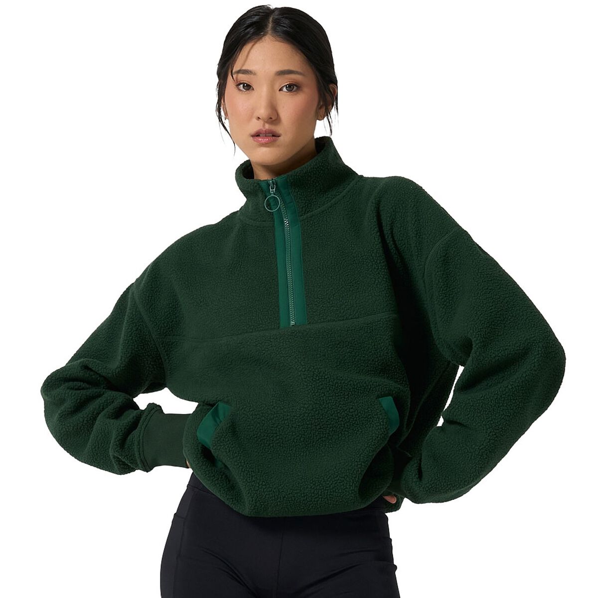 Ell/Voo Womens Bria Sherpa 1/2 Zip Pullover