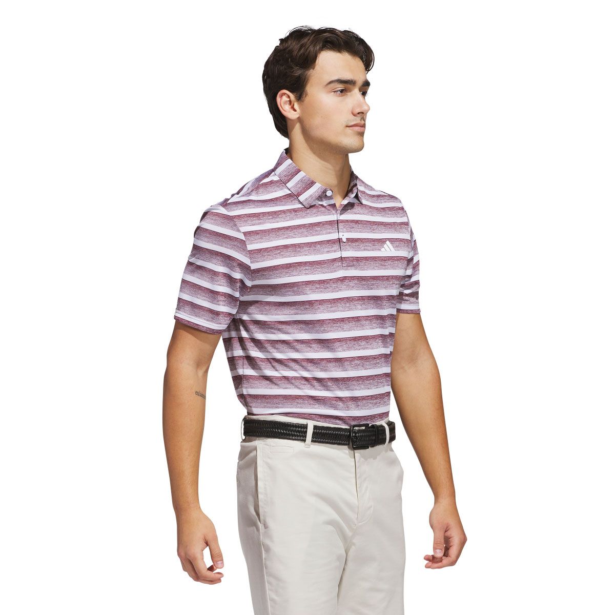 adidas Mens Two-Colour Striped Golf Polo