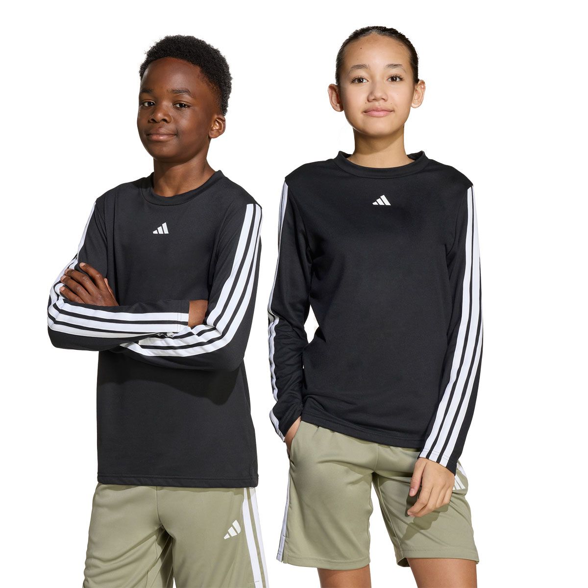 Adidas Junior Training Essentials 3 Stripes Long Sleeve Tee