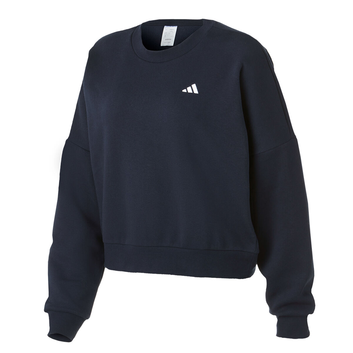 adidas Womens Feel Cozy Fleece Small Logo Crew Sweatshirt