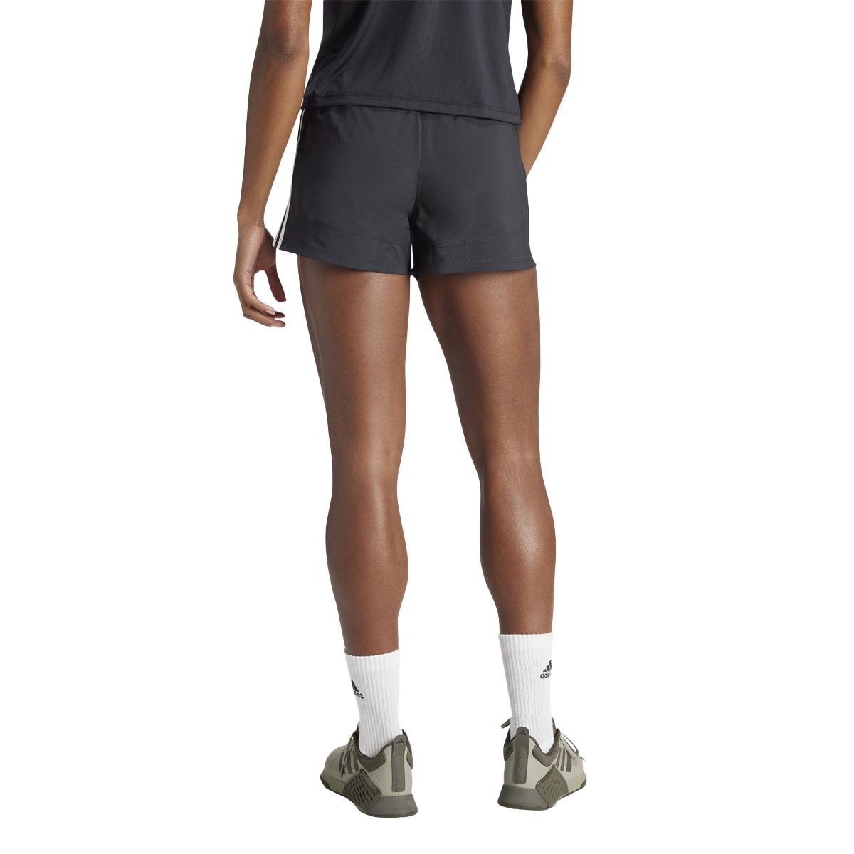 adidas Womens Pacer 3 Stripes Training High Rise Shorts