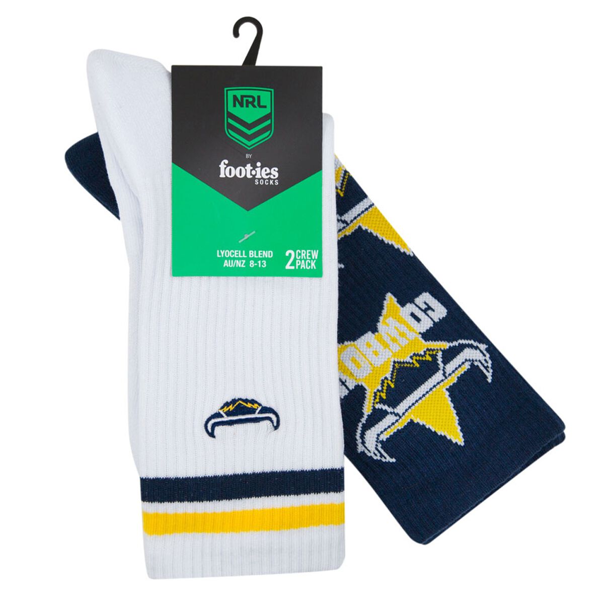 Footies North Queensland Cowboys 2025 Sneaker Socks 2 Pack