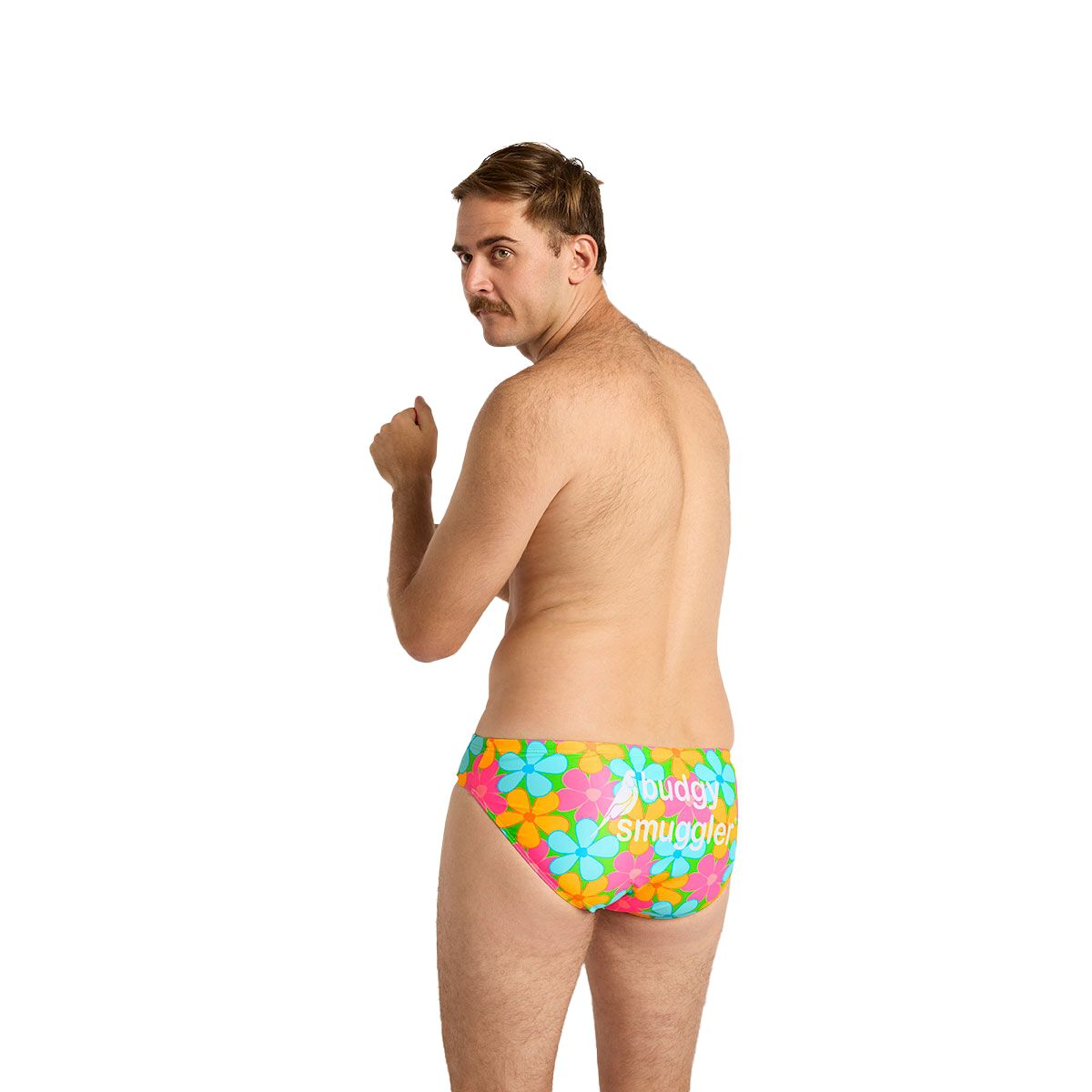 Budgy Smuggler Mens Fluro Flowers Swim Briefs
