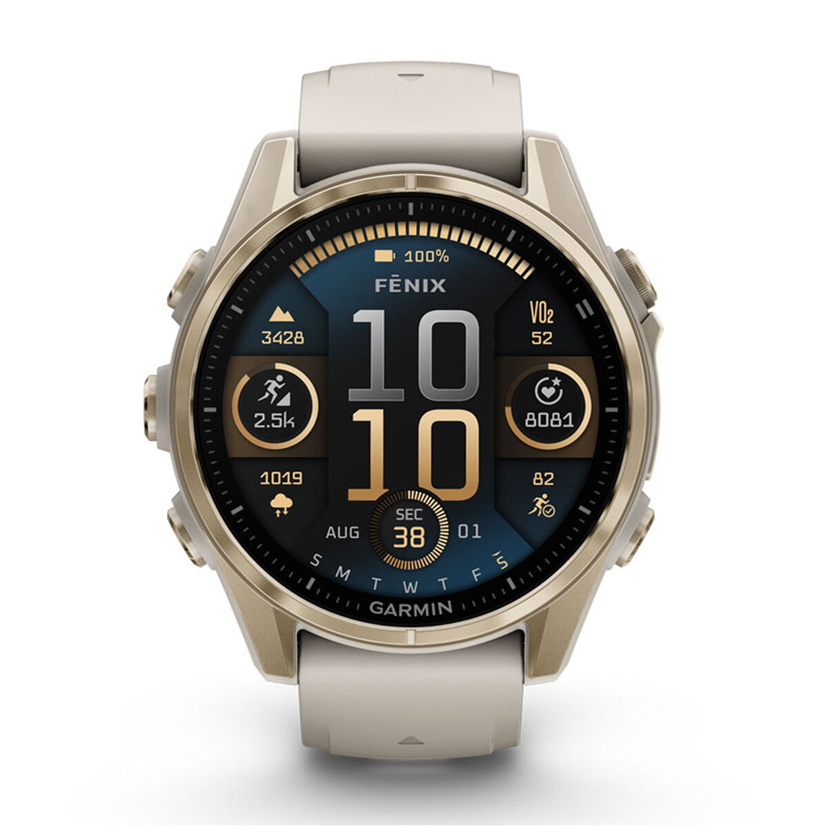Garmin Fenix 8 43mm AMOLED Sapphire Watch - Gray/Sandstone