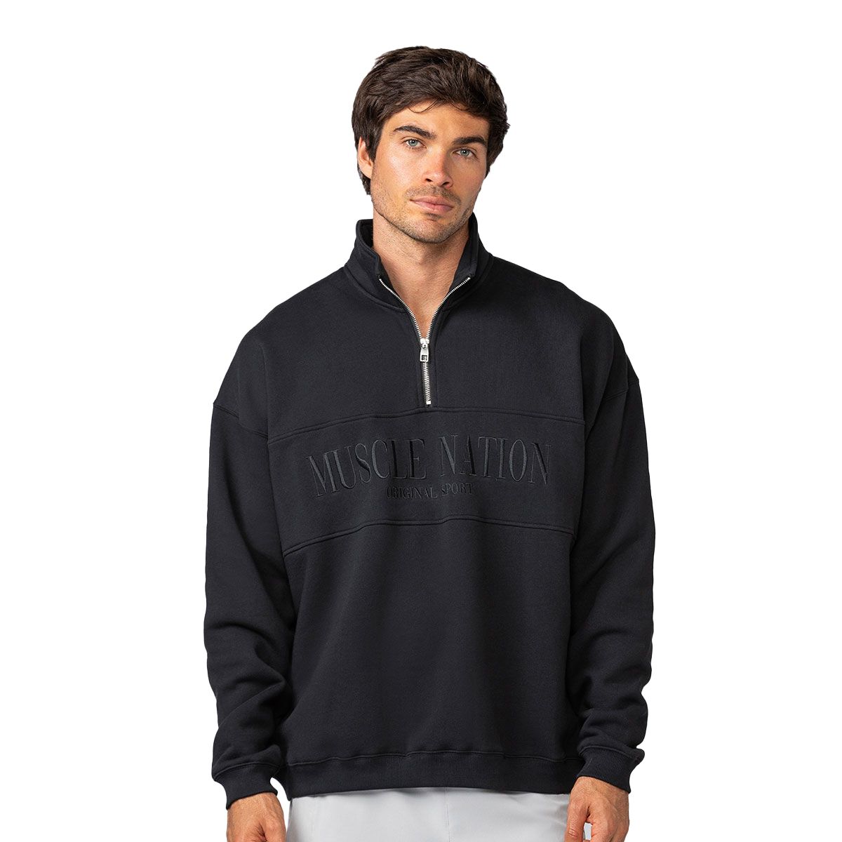 Muscle Nation Mens Prep Quarter Zip Pullover
