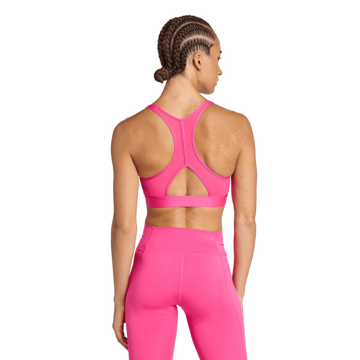 adidas Womens PowerReact Big Logo Graphic Sports Bra