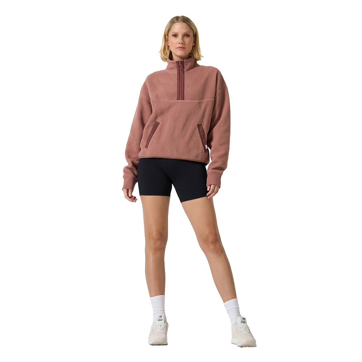 Ell/Voo Womens Bria Sherpa 1/2 Zip Pullover