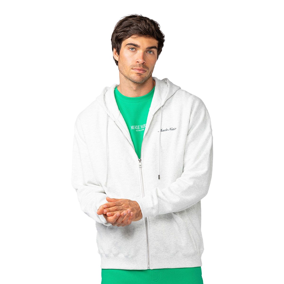 Muscle Nation Mens Classic Zip Through Hoodie