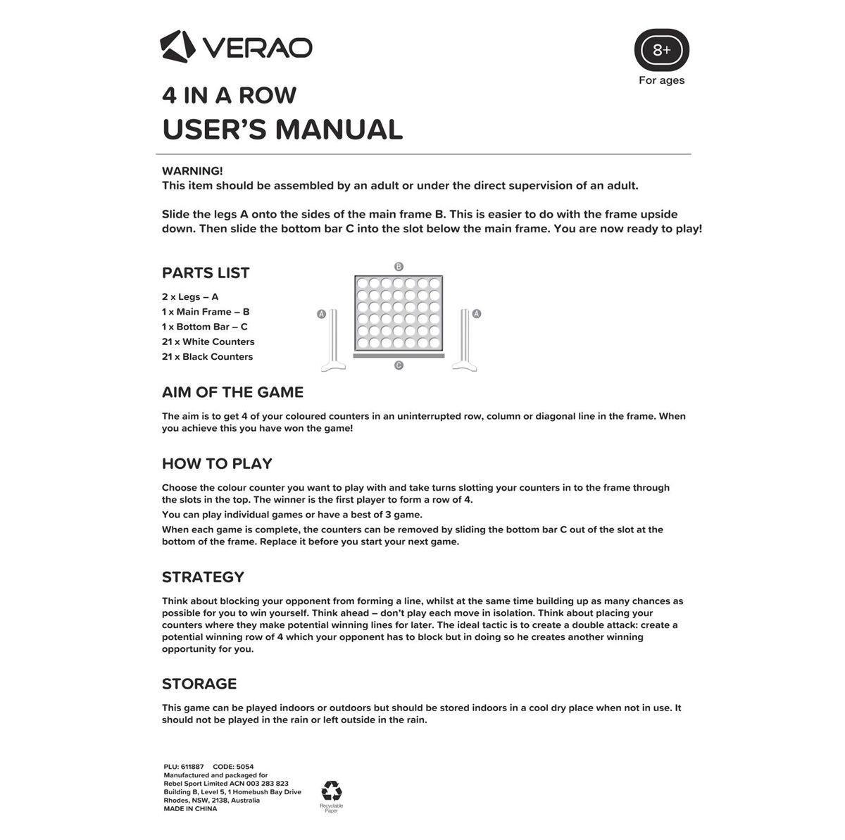 Verao Giant 4 In A Row