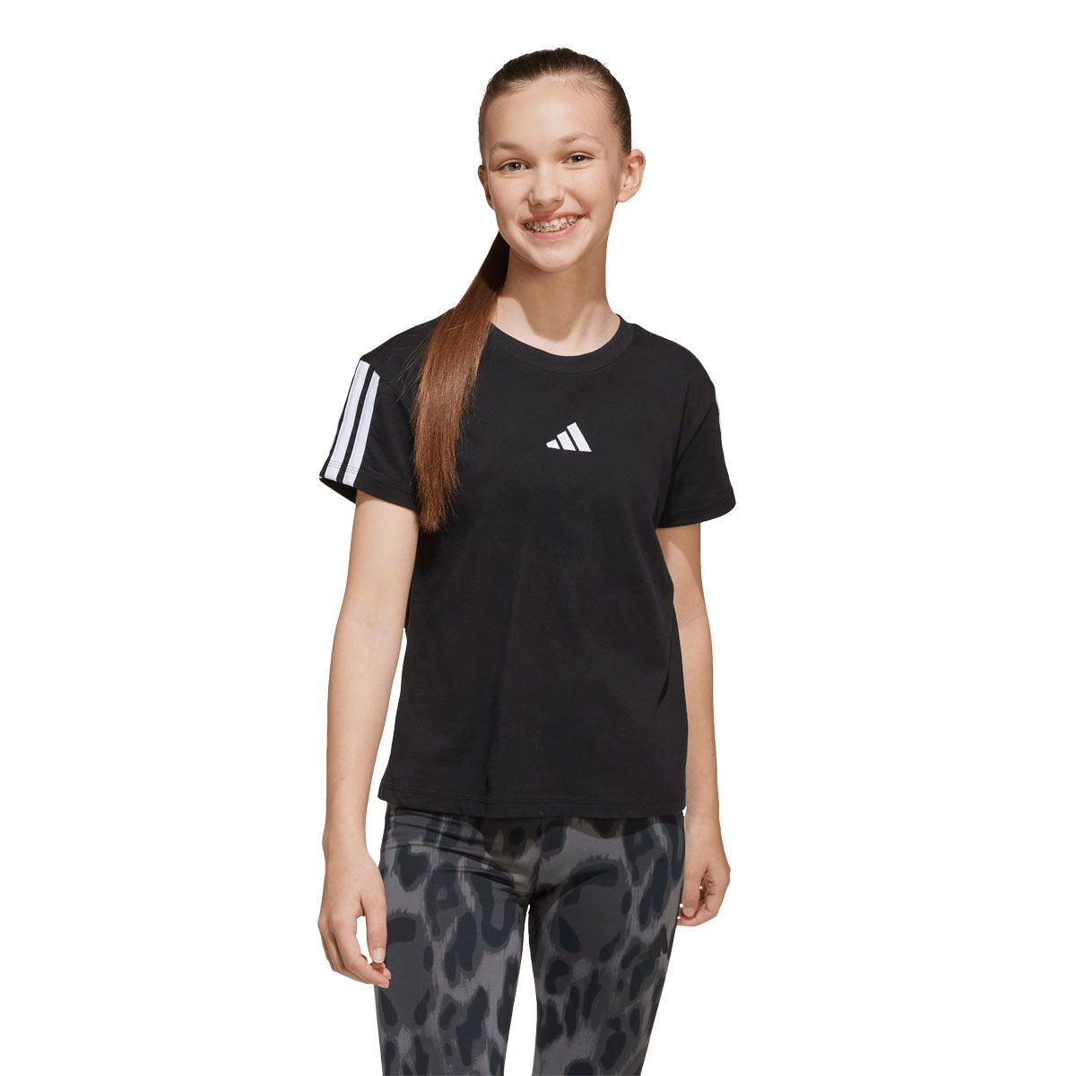 adidas Junior 3-Stripes Tee