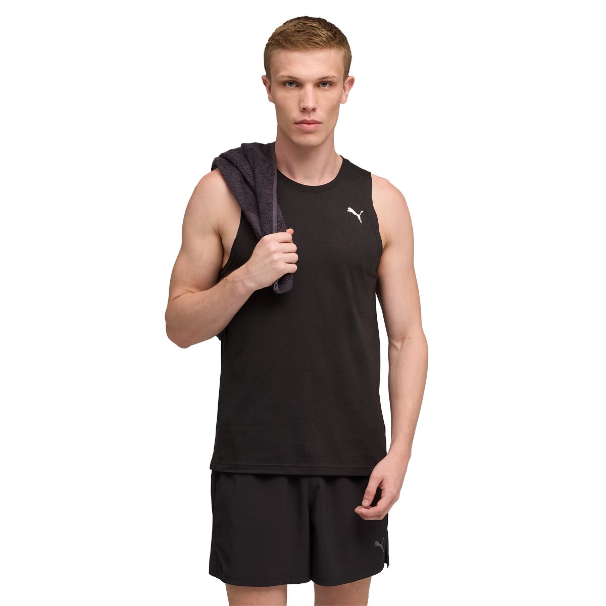 PUMA Mens Train All Day Tech Triblend Sleeveless Tank