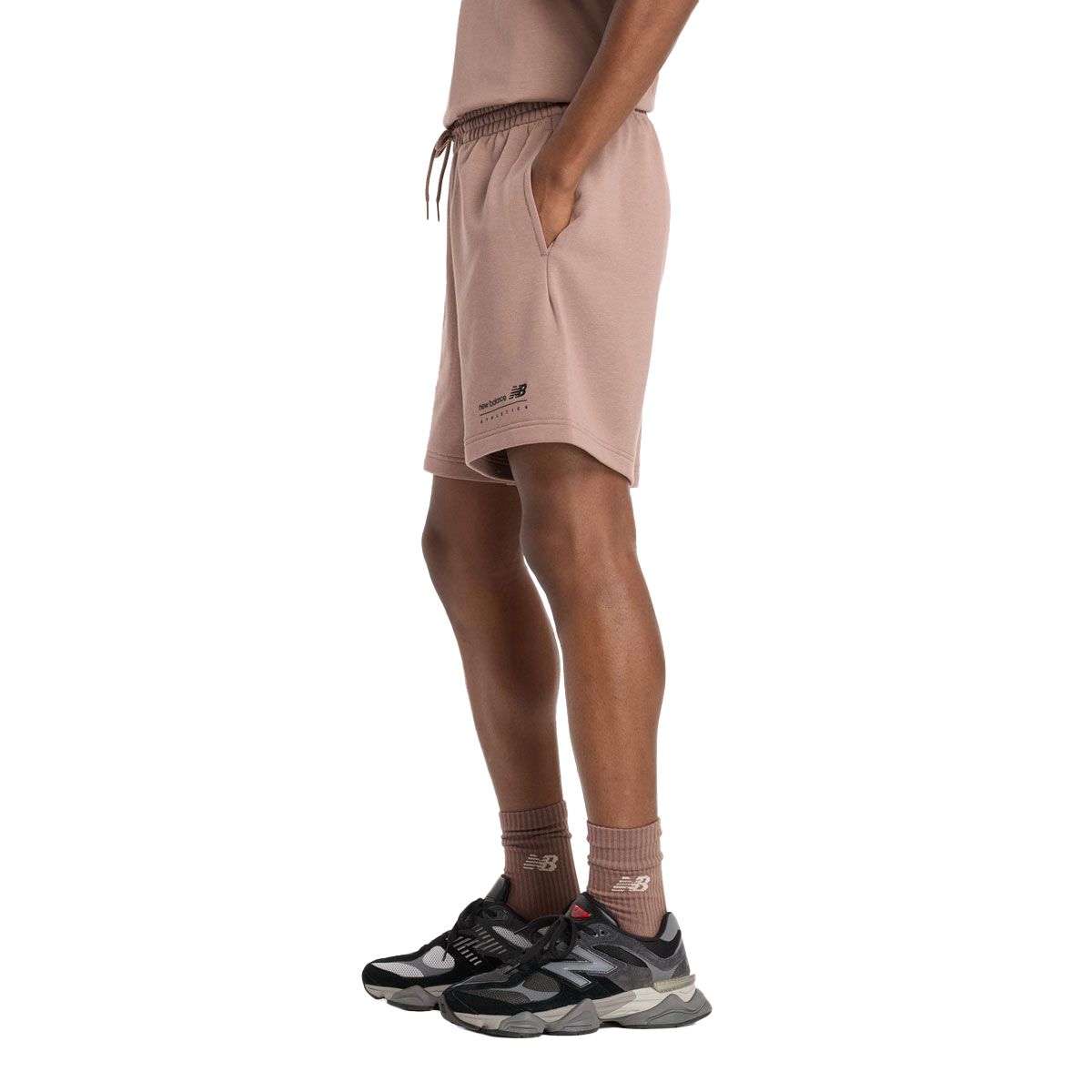 New Balance Mens Linear Graphic French Terry Shorts