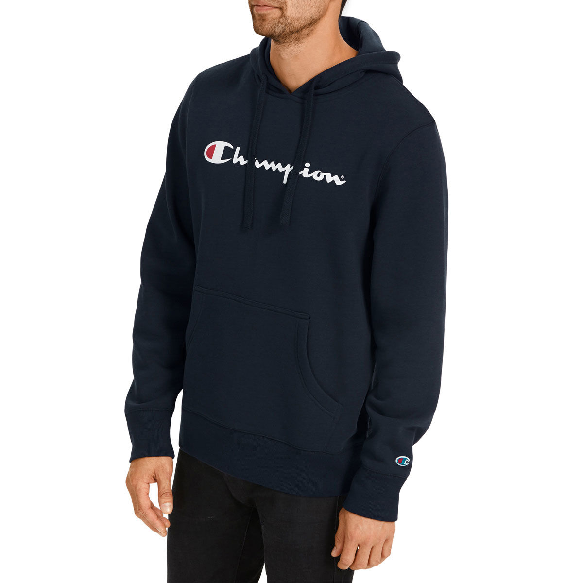 Champion Mens Script Hoodie Navy XL