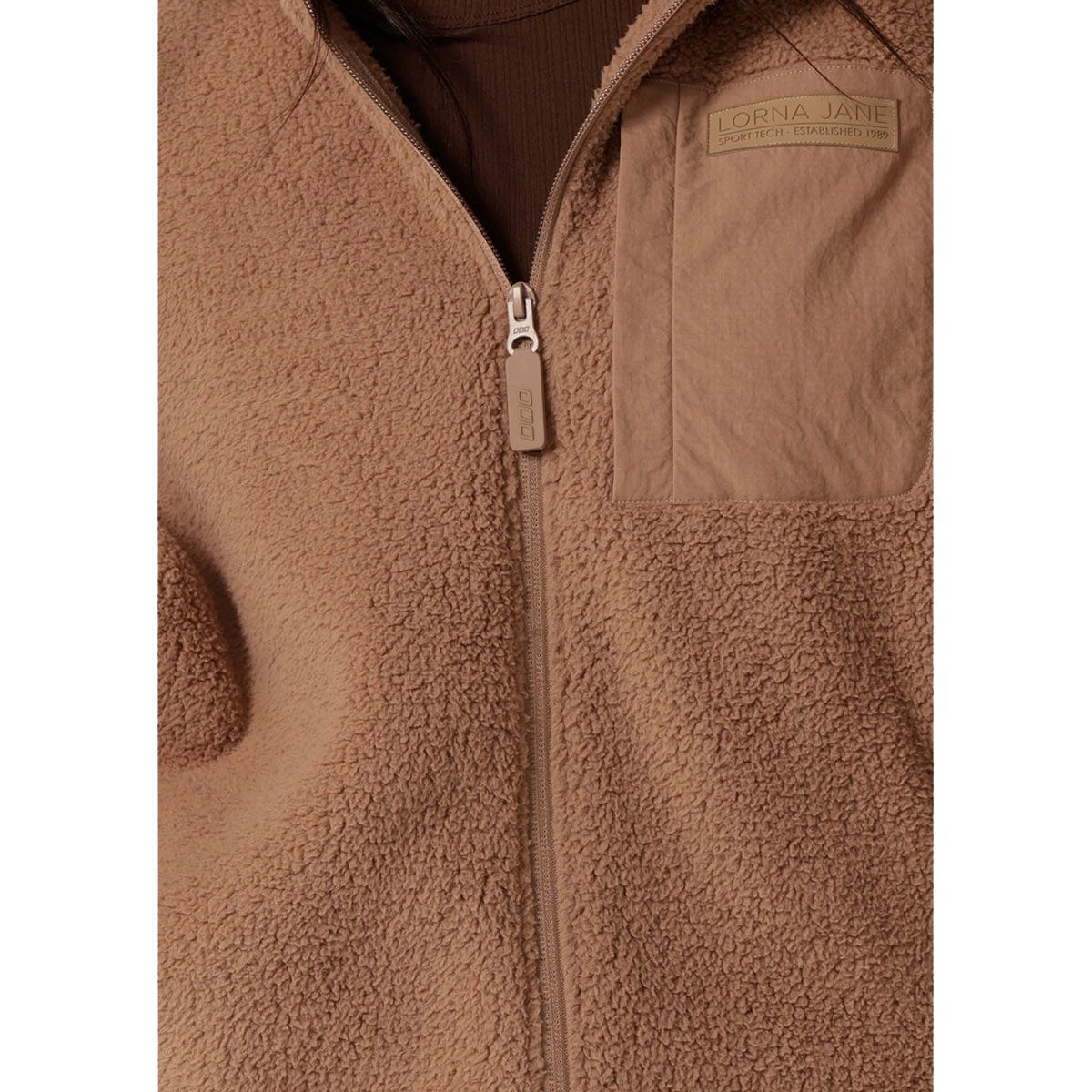 Lorna Jane Womens Teddy Fleece Zip Thru Full Zip Hoodie