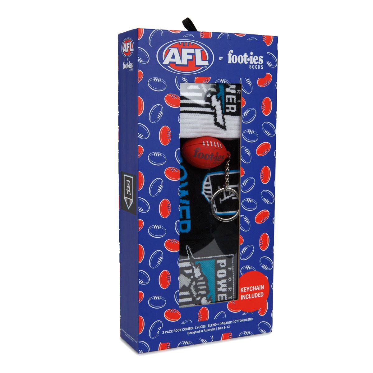 Footies Port Adelaide Power 3 Pack Socks Gift Box