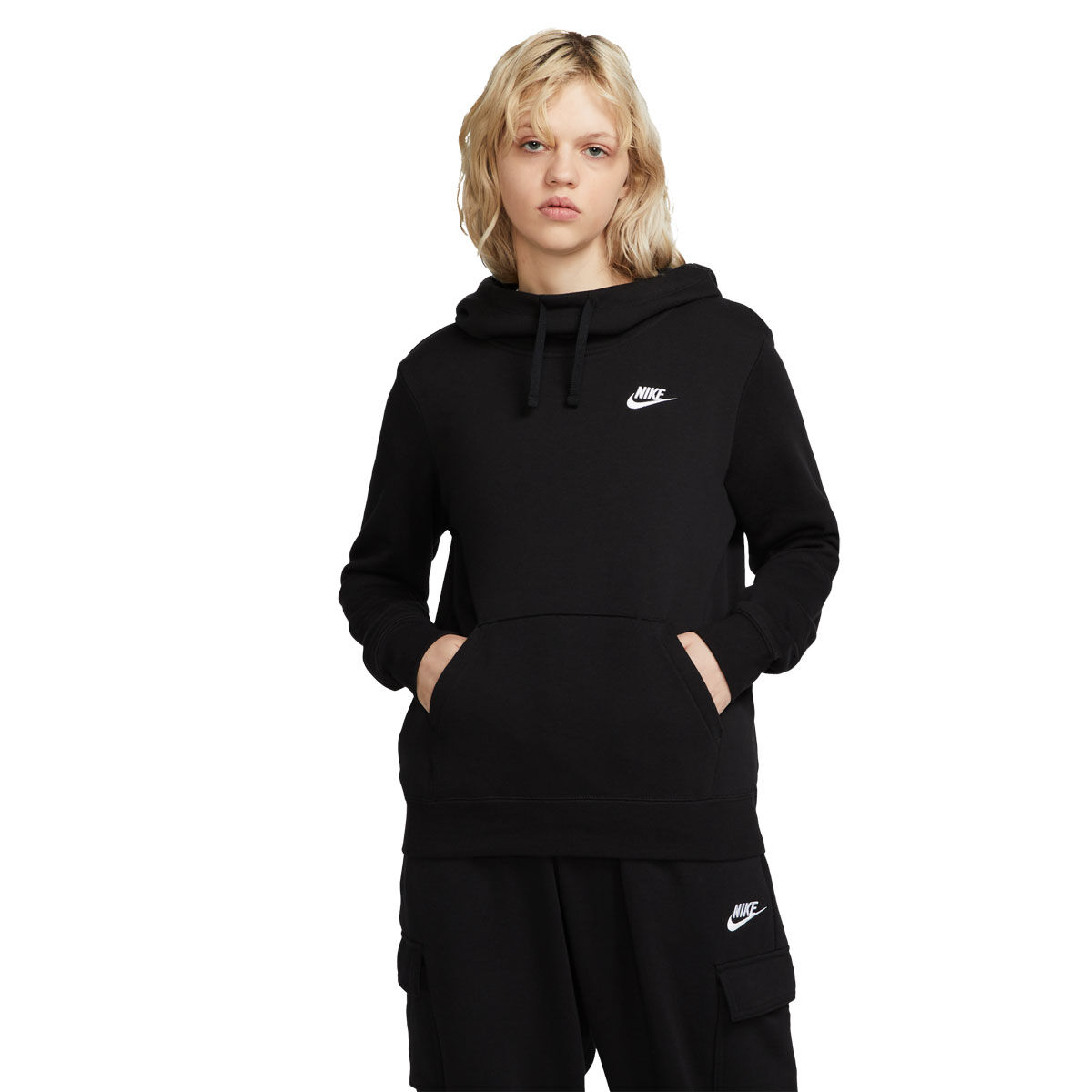 Nike Womens Sportswear Club Fleece Funnel Neck Hoodie