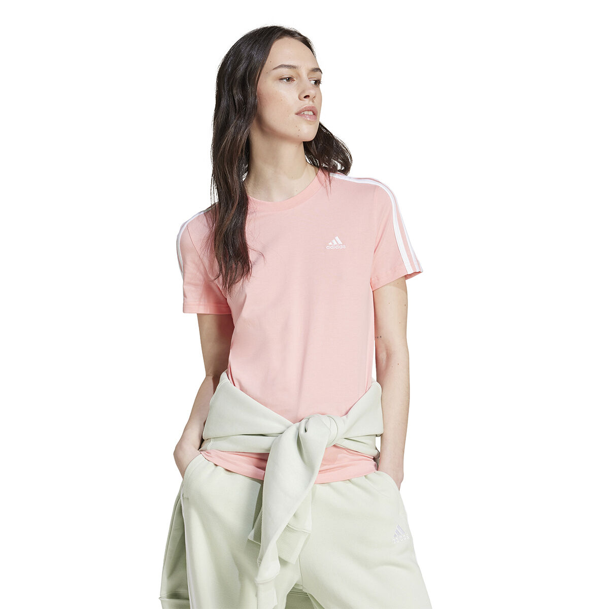 adidas Womens Essentials 3-Stripes Slim Fit Tee