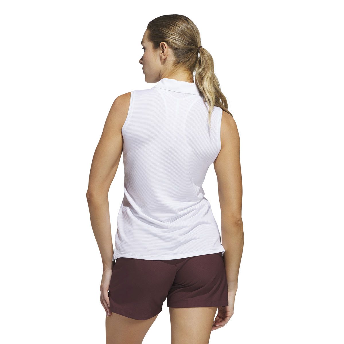 adidas Womens Ottoman Knit Sleeveless Golf Polo