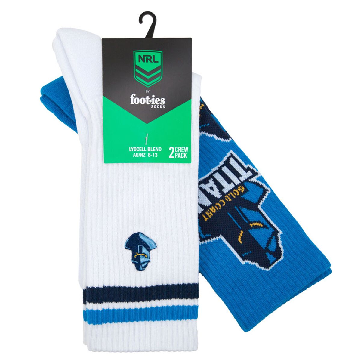 Footies Gold Coast Titans 2025 Sneaker Socks 2 Pack