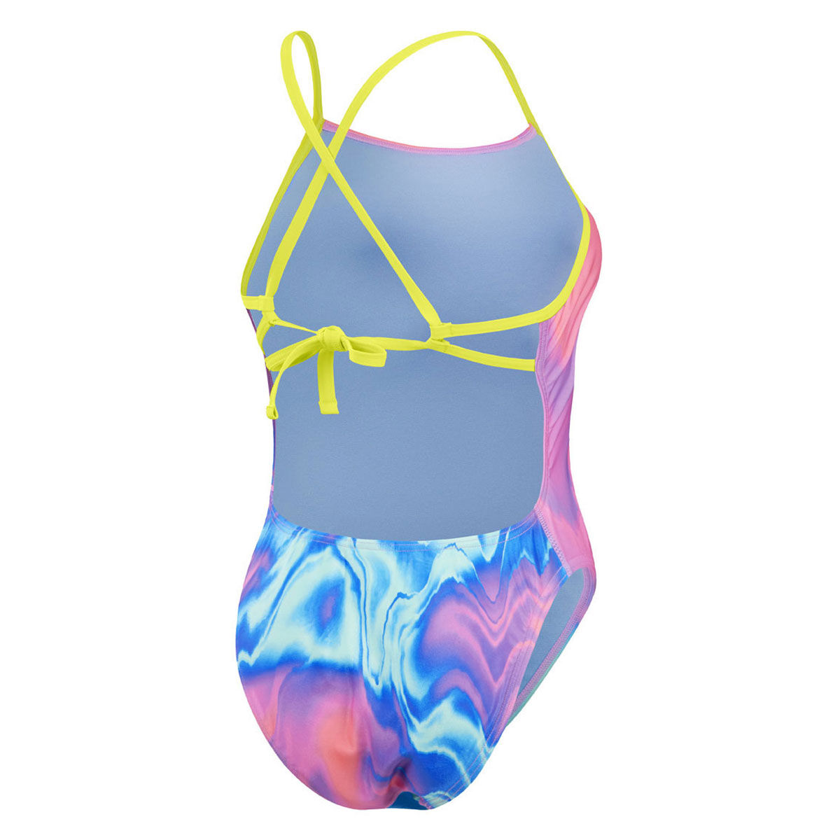 Speedo Womens Allover Digital Tie Back One Piece Swimsuit