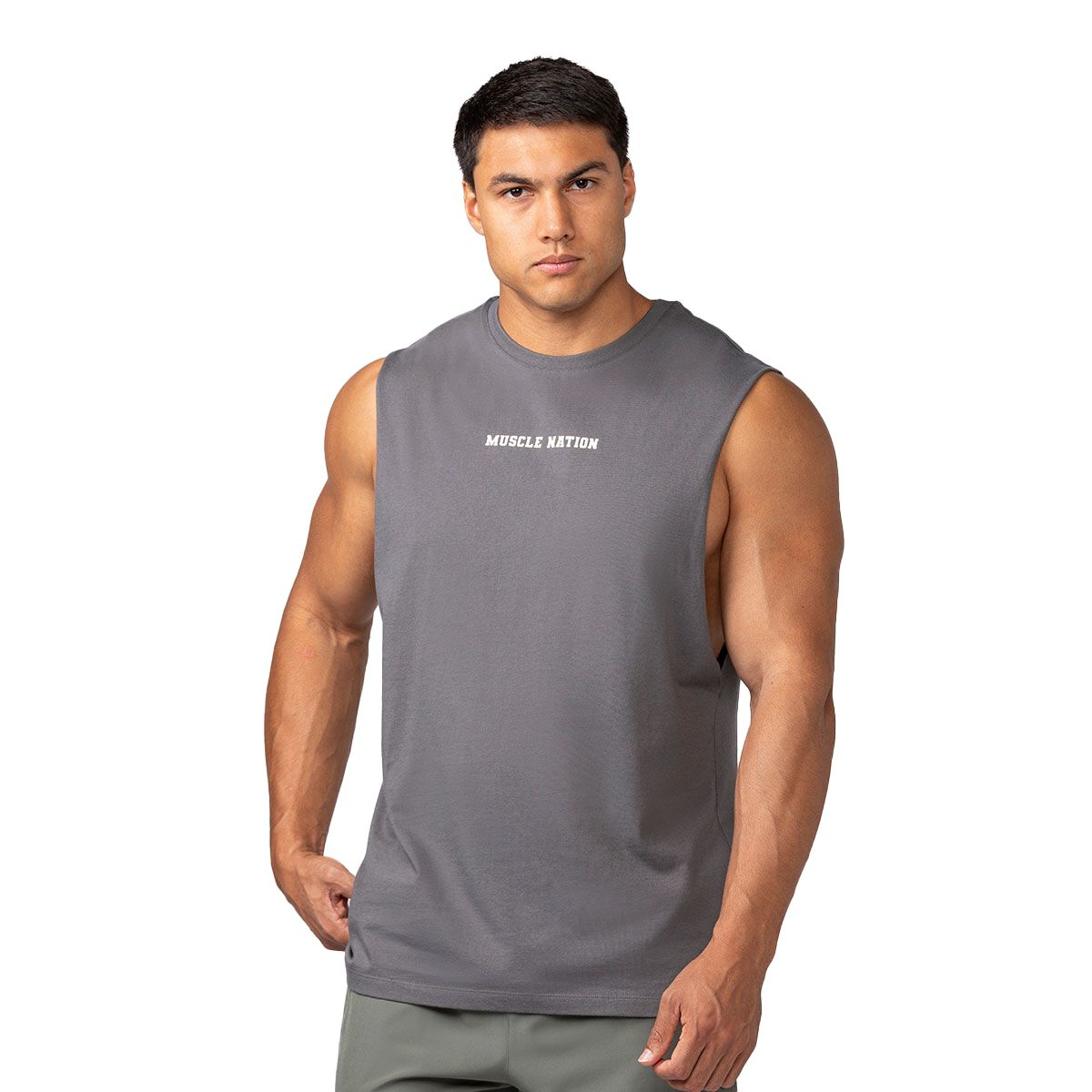 Muscle Nation Mens Lifting Club Drop Arm Tank