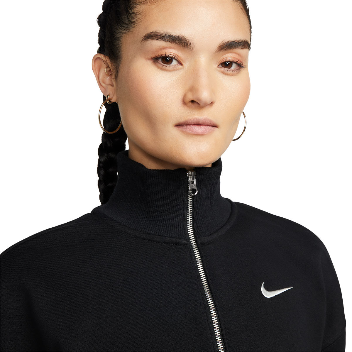 Nike Womens Sportswear Phoenix Fleece Quarter Zip Oversized Crop Sweatshirt