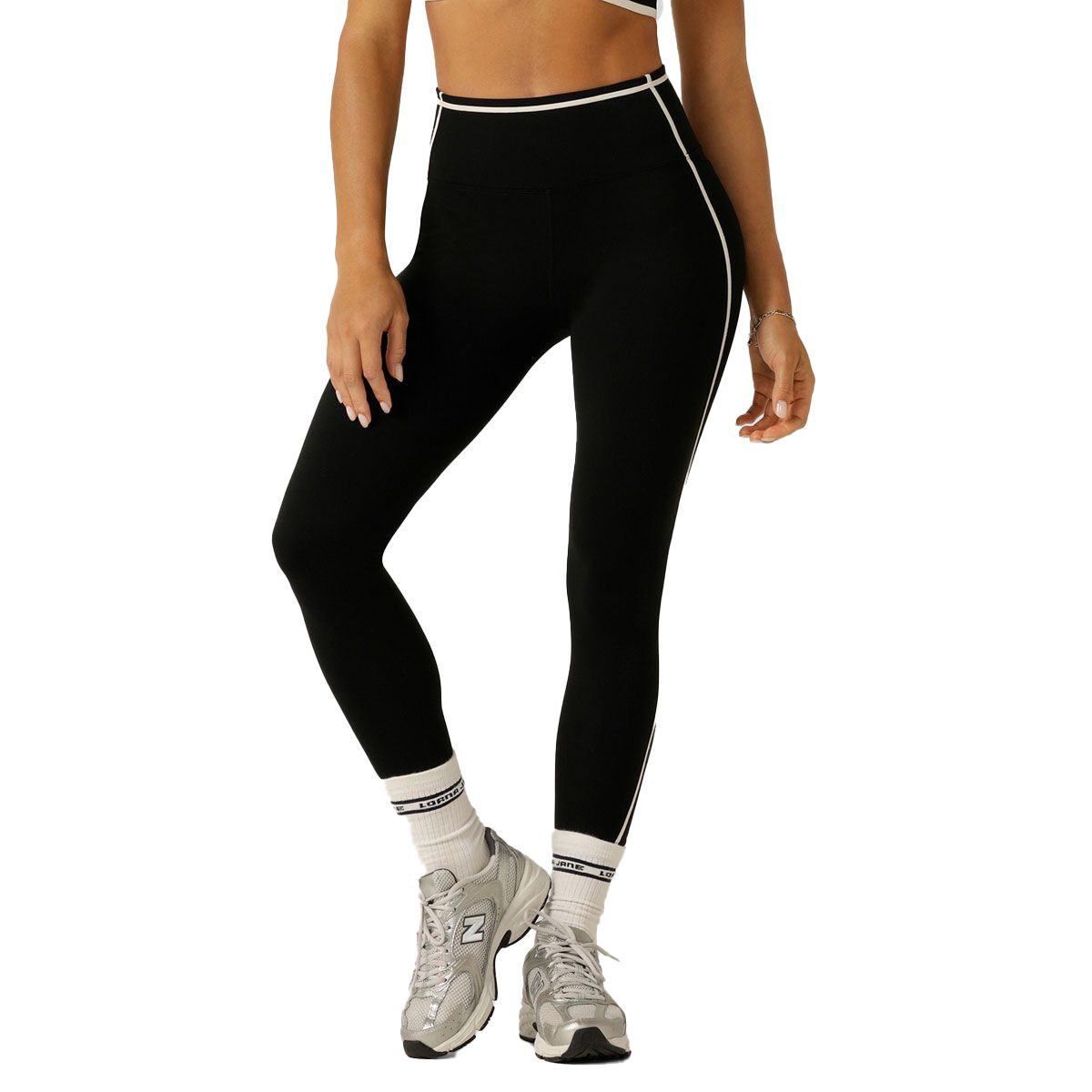 Lorna Jane Womens Iconic Taped Ankle Biter Tights