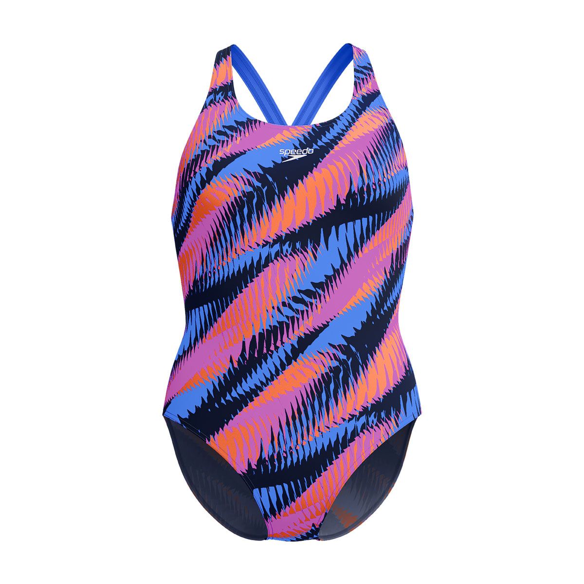 Speedo Womens Allover Digital Powerback One Piece Swimsuit