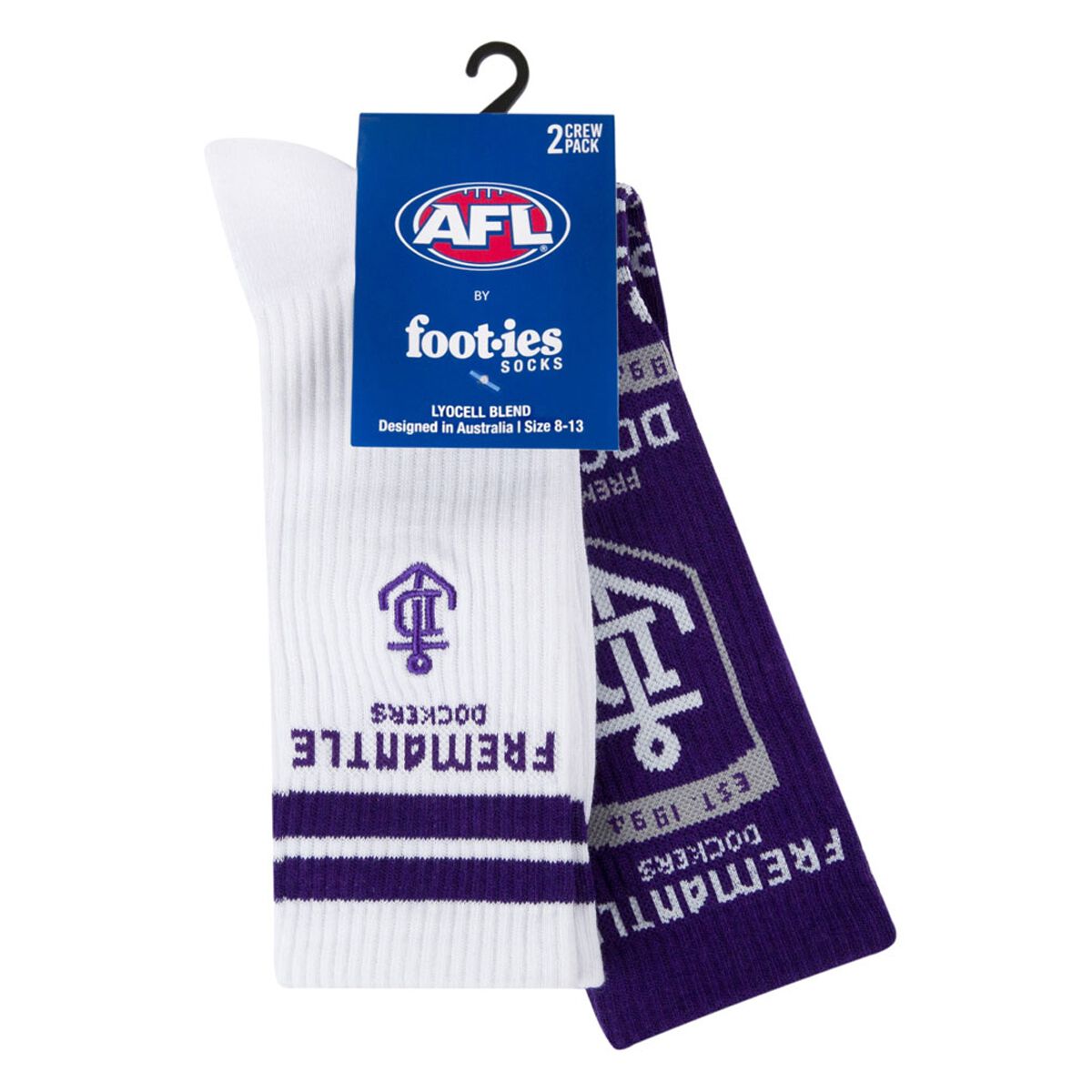 Footies Fremantle Dockers 2025 Sneaker Socks 2 Pack