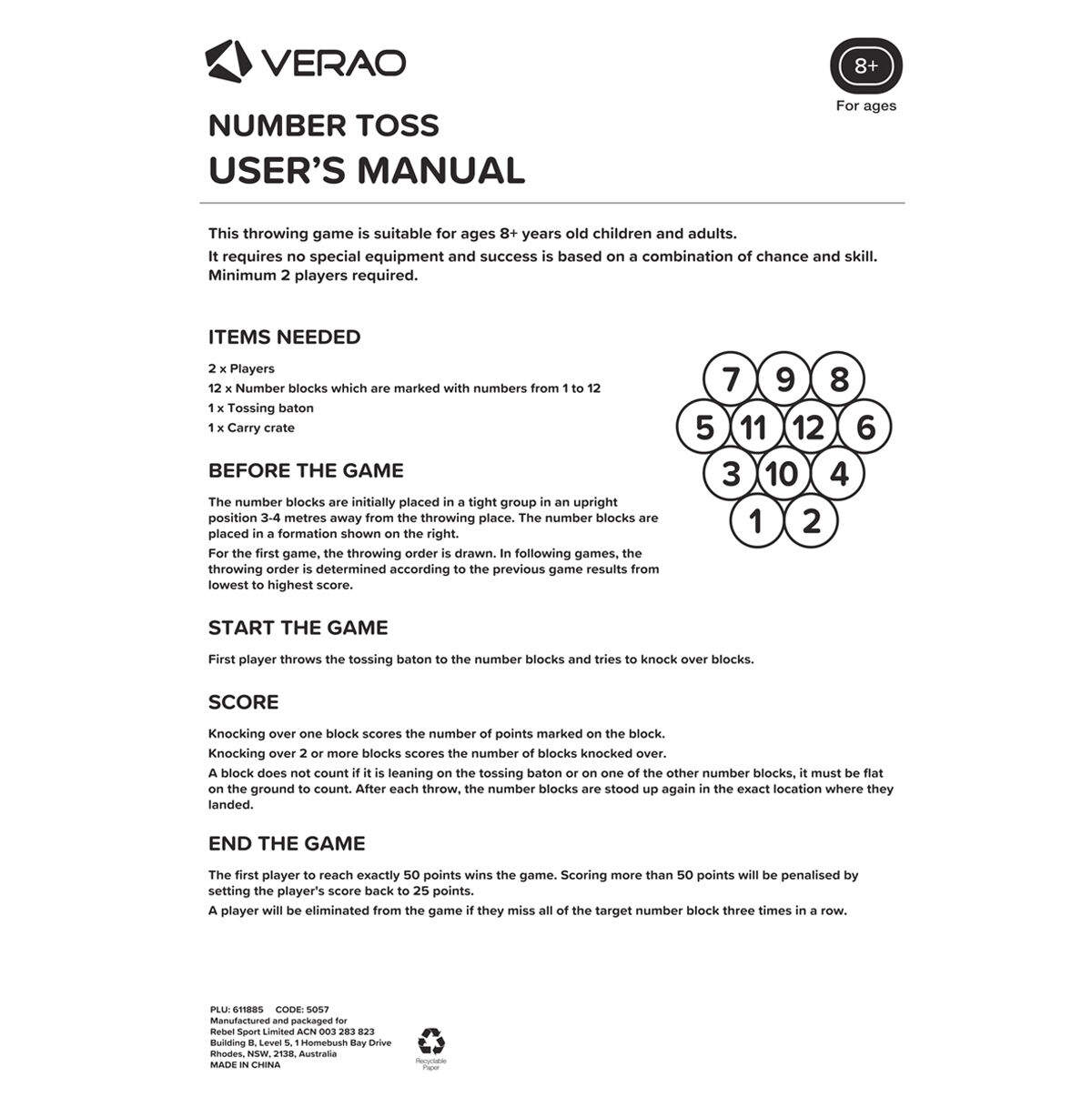 Verao Giant Number Toss