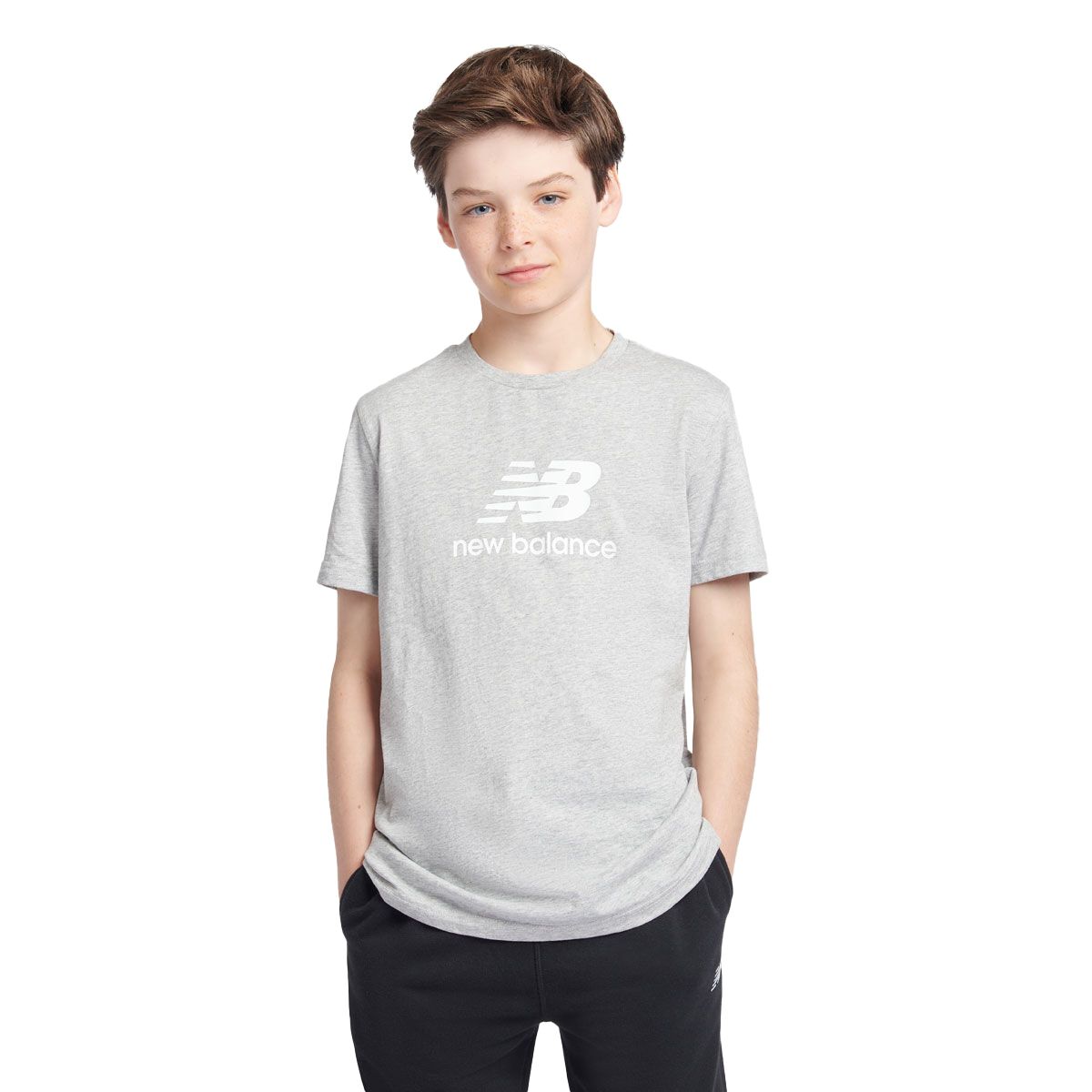 New Balance Junior Jersey Stacked Logo Tee