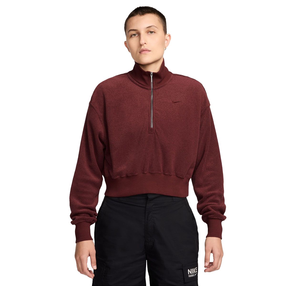 Nike Womens Sportswear Phoenix Fleece Plush Oversized Quarter Zip Sweatshirt