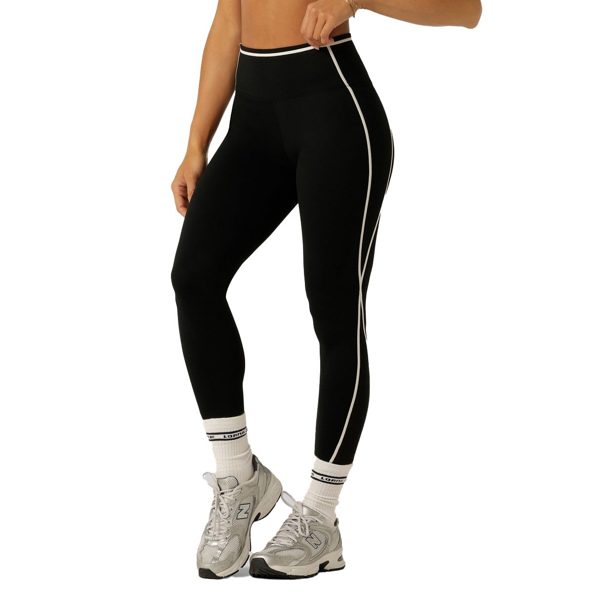 Lorna Jane Womens Iconic Taped Ankle Biter Tights