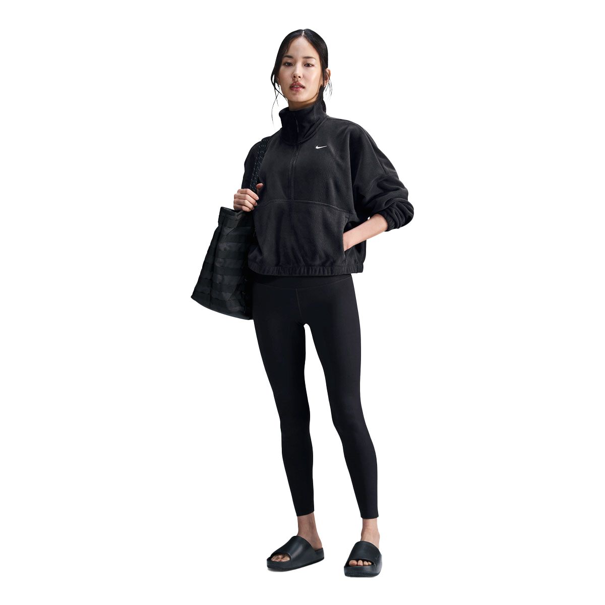 Nike Womens One Therma-FIT Fleece Oversized Half Zip Pullover