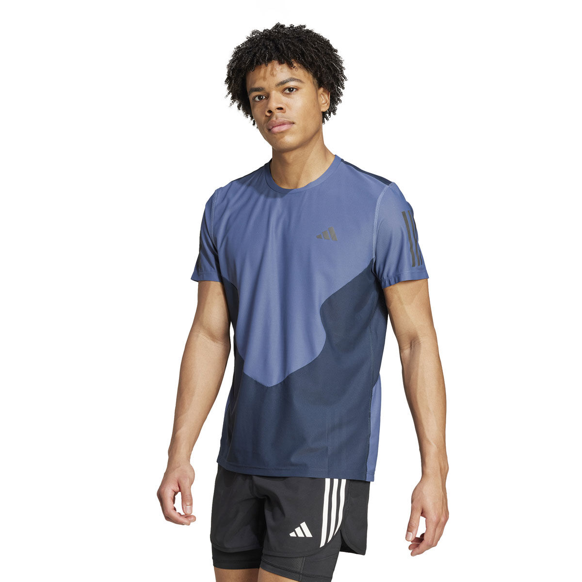 adidas Mens Own The Run Colorblock Running Tee