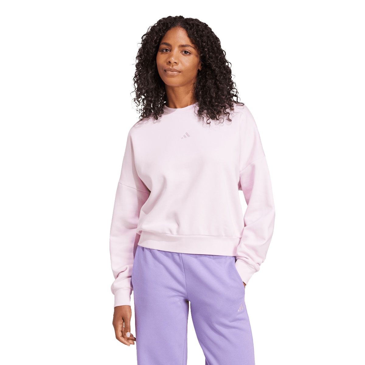 adidas Womens Essential FeelCozy Fleece Small Logo Sweatshirt