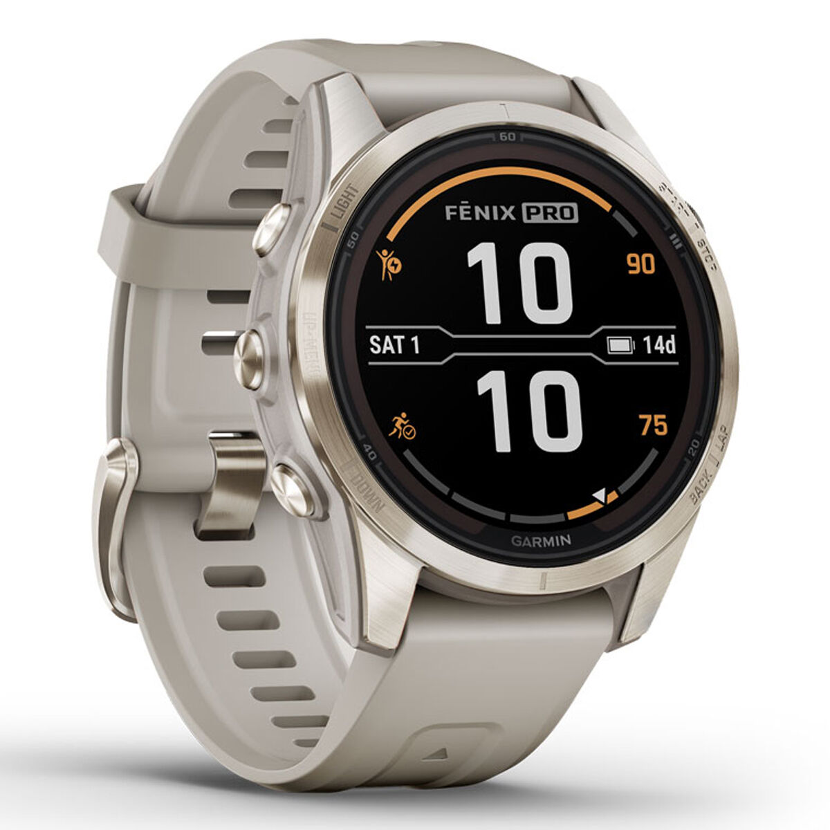Garmin Fenix 7S Pro Sapphire Solar Watch - Soft Gold