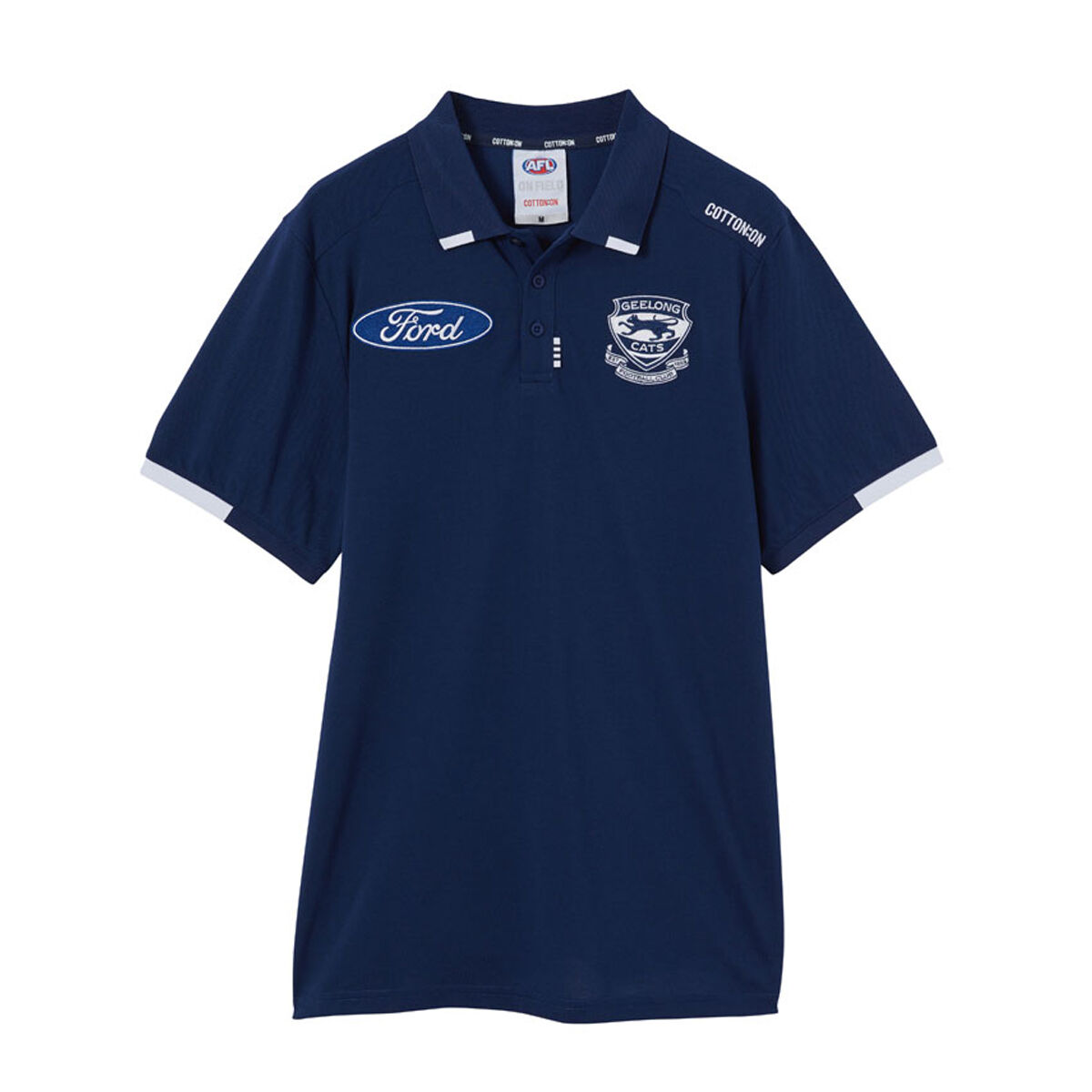 Geelong Cats 2024 Mens Media Polo Navy S