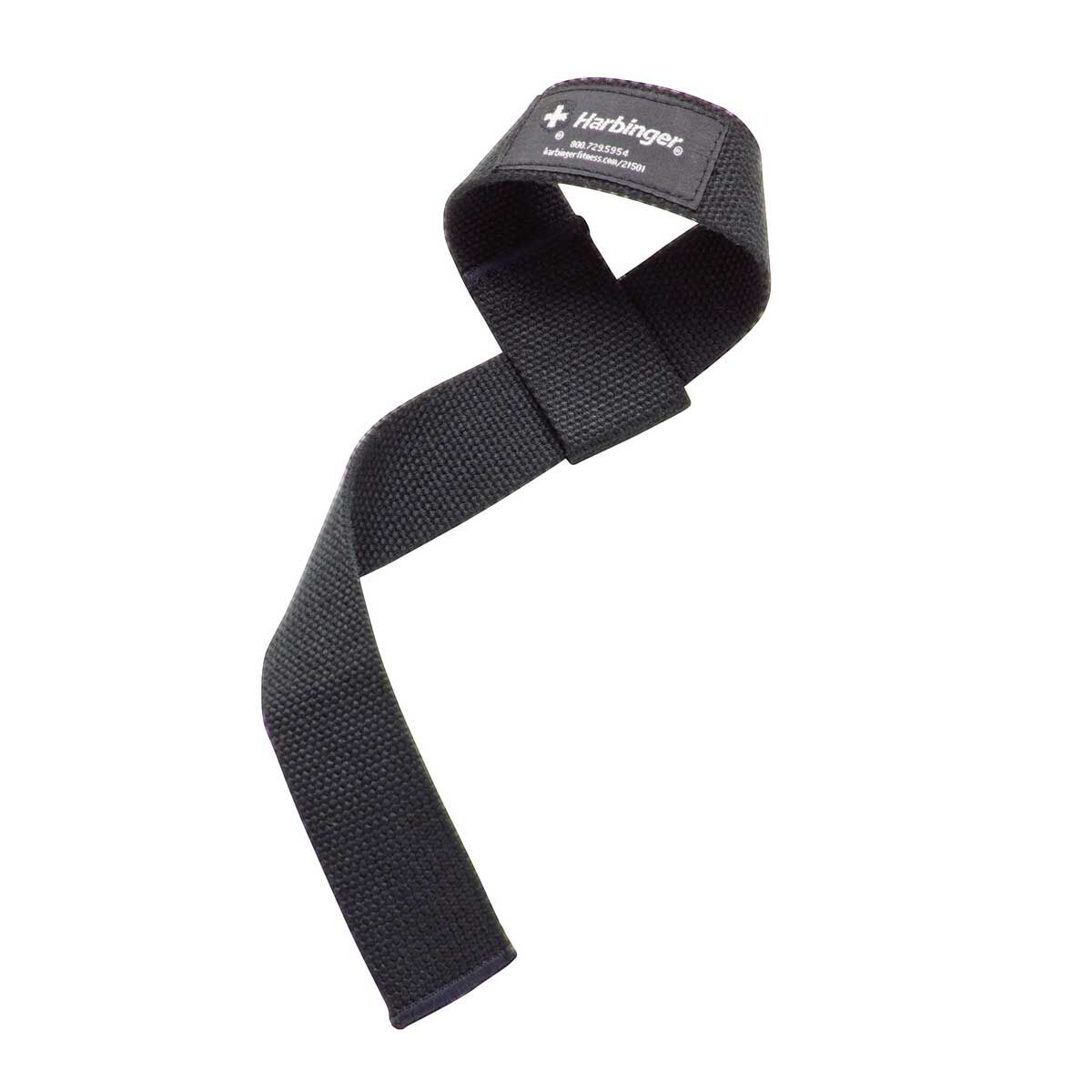 Harbinger Padded Cotton Weightlifting Straps Black
