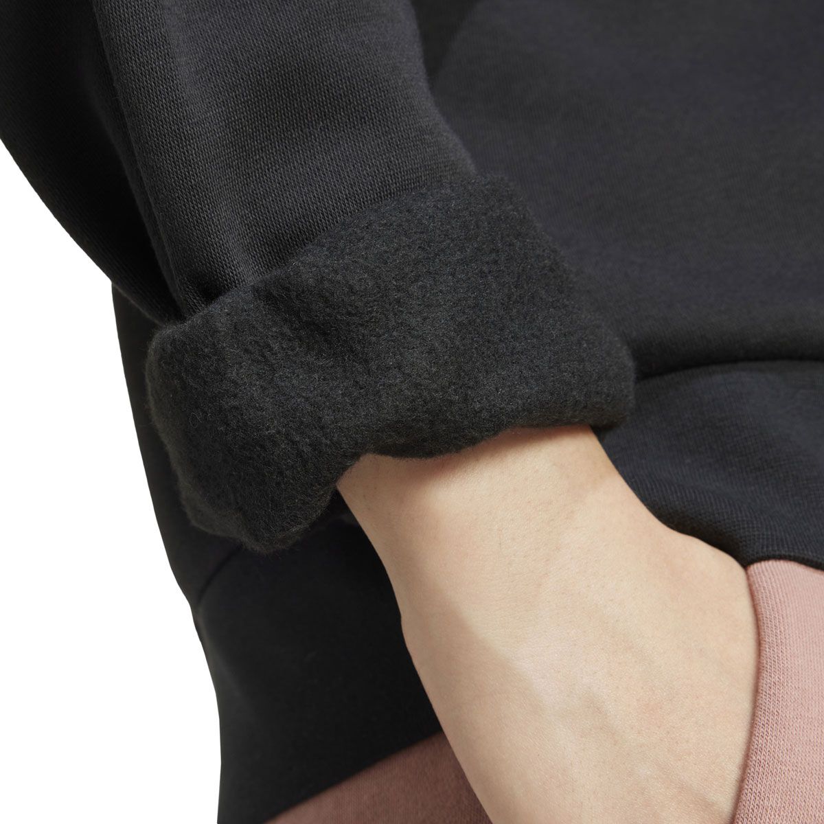 adidas Womens Feel Cozy Fleece Small Logo Crew Sweatshirt