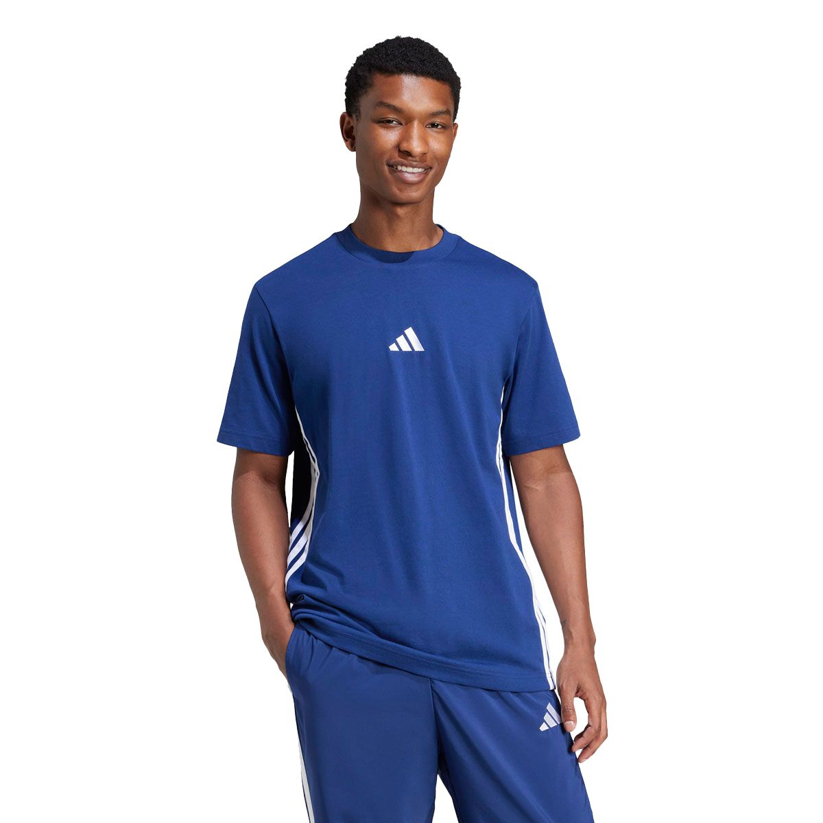 adidas Mens 3-Stripes Single Jersey Tee