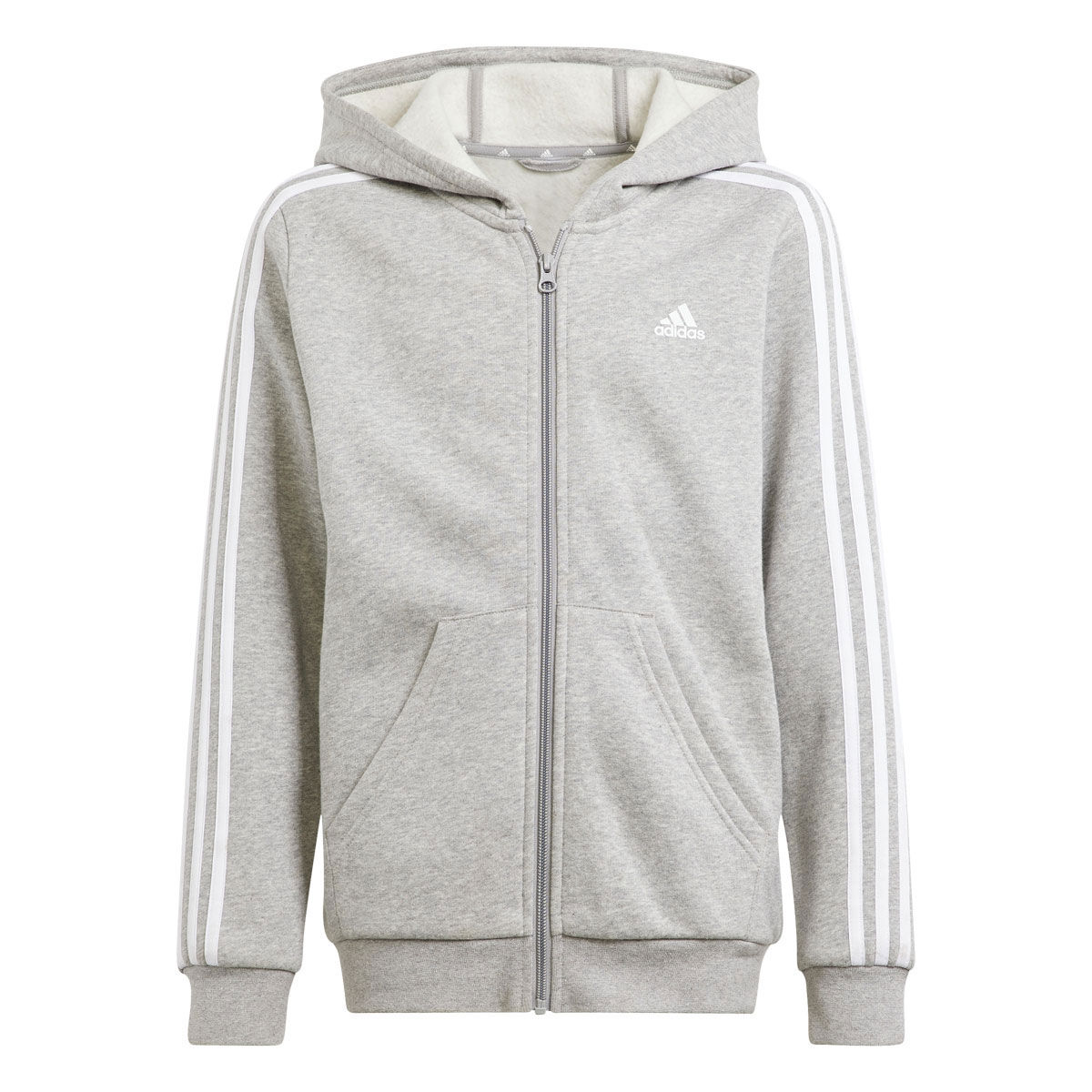 adidas Junior Essentials 3-Stripes Fleece Full Zip Hoodie