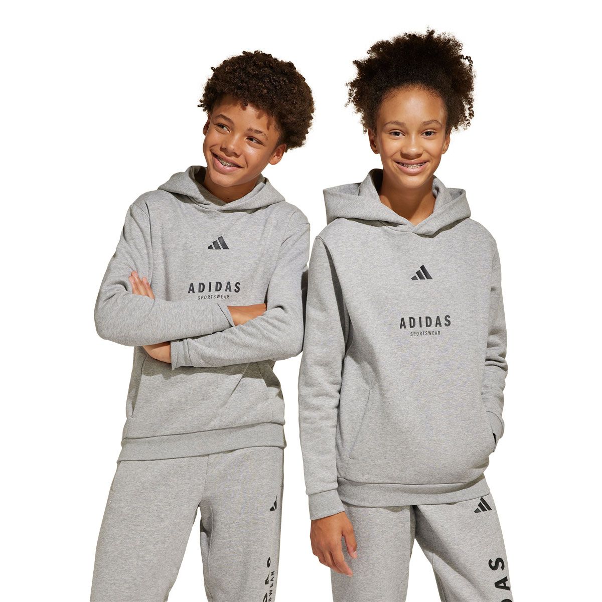 adidas Junior All Season Fleece Graphic Pullover Hoodie