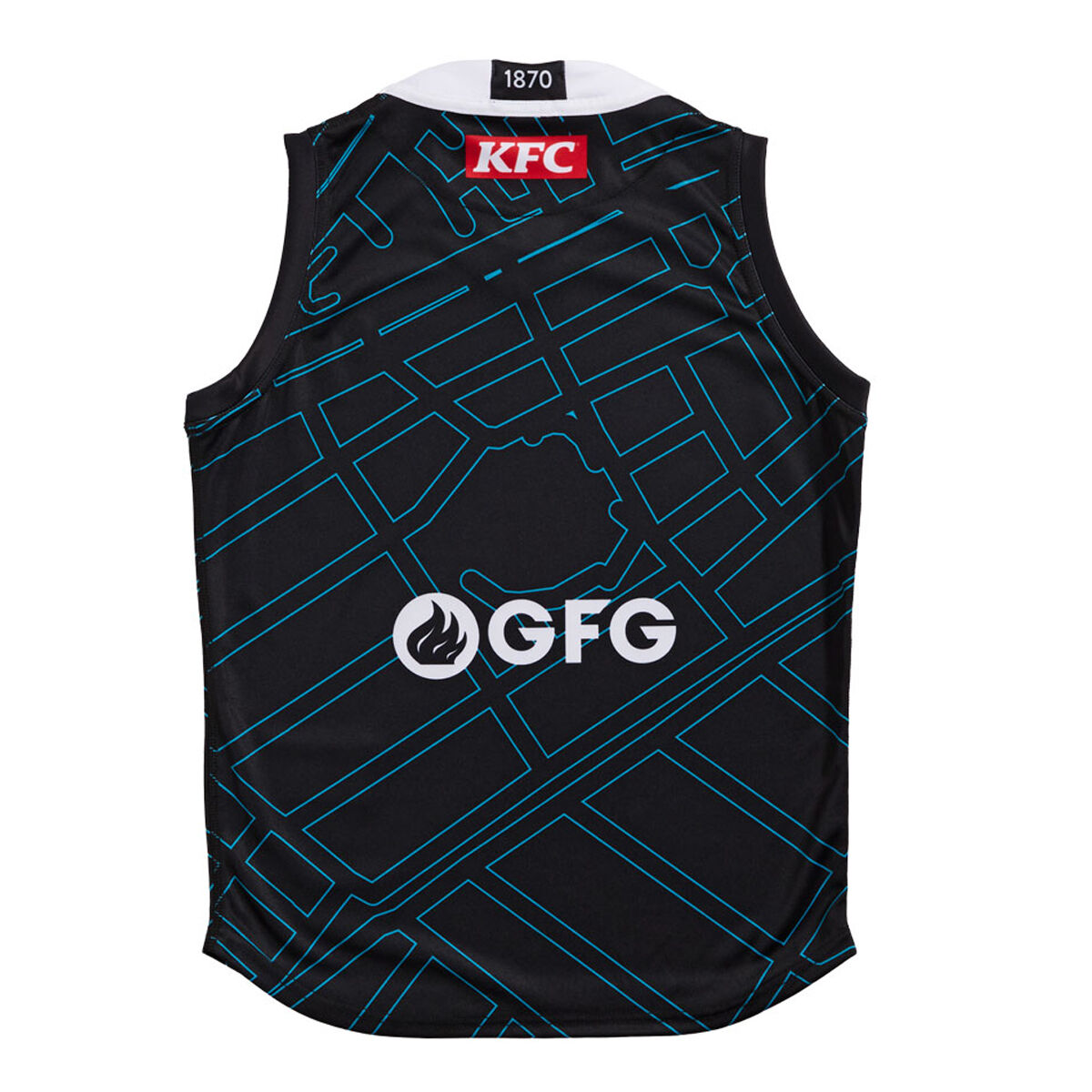 Port Adelaide 2024 Kids Warm Up Tee Black S