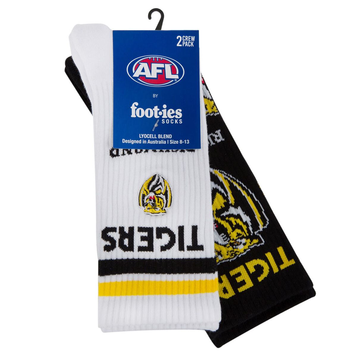 Footies Richmond Tigers 2025 Sneaker Socks 2 Pack