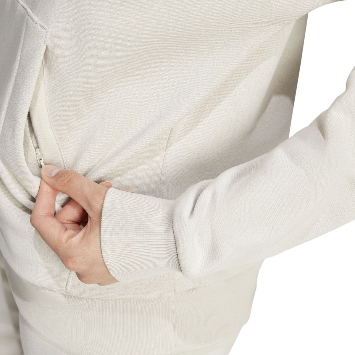 adidas Womens Feel Cozy Fleece Small Logo Pullover Hoodie