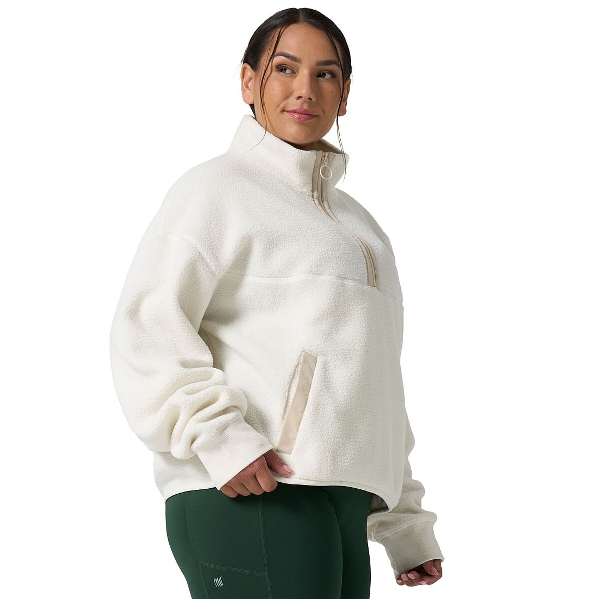 Ell/Voo Womens Bria Sherpa 1/2 Zip Pullover