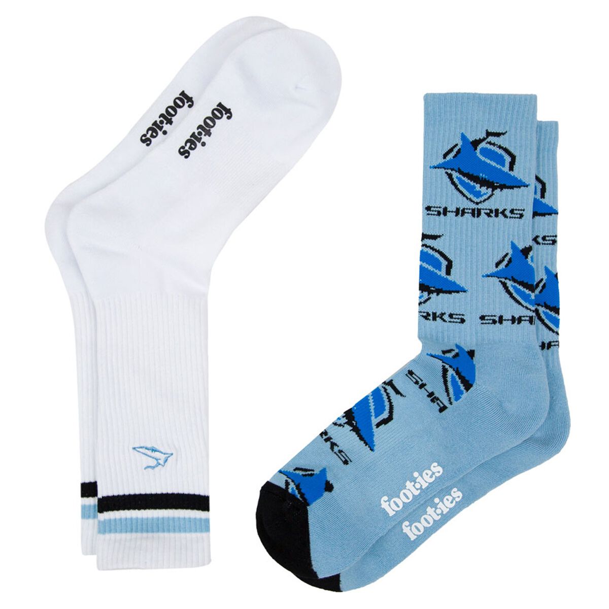 Footies Cronulla-Sutherland Sharks 2025 Sneaker Socks 2 Pack