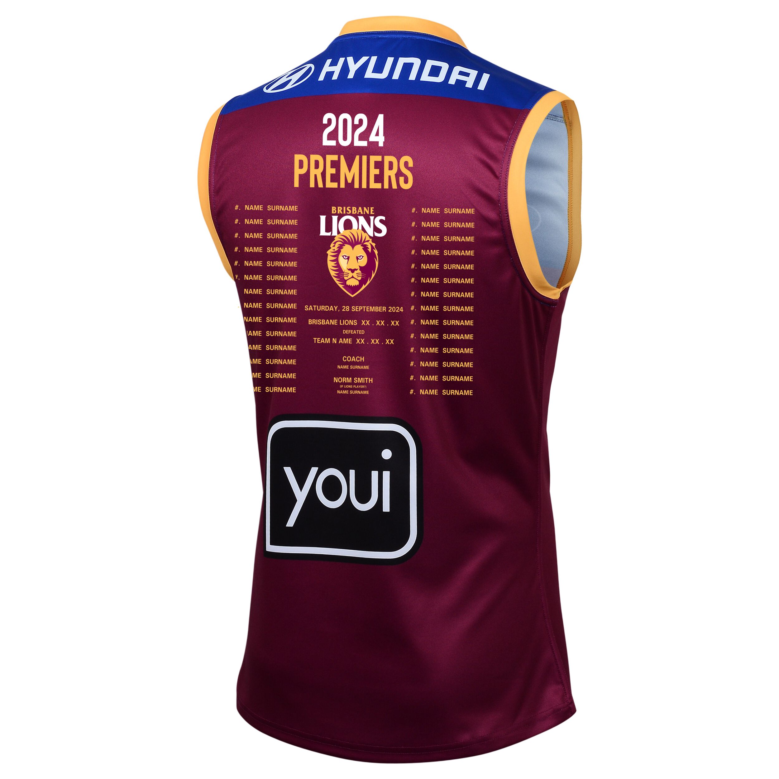 Brisbane Lions Mens 2024 Premiers Guernsey