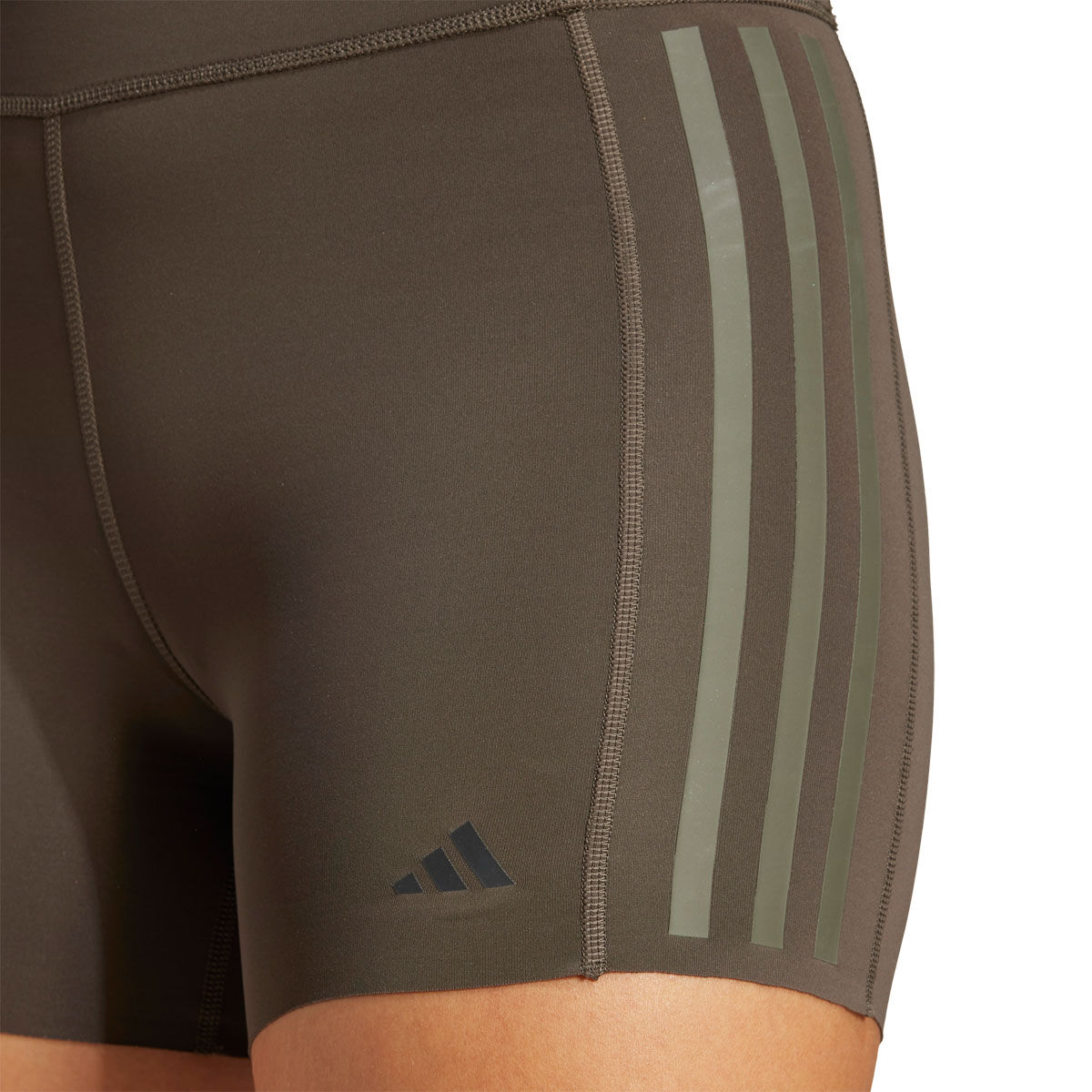 adidas Womens Optime Raw Cut Hem 4 Inch Short Tights